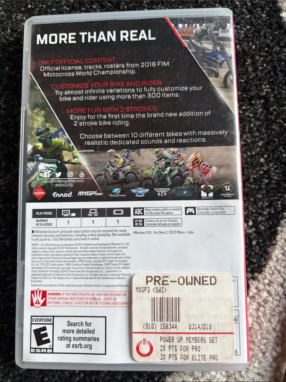 Nintendo MXGP3 Motocross Race Cover - Red, White, Black